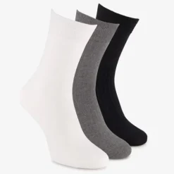 Scapino 3 paar heren rib sokken wit en zwart Hot