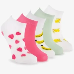 Scapino 5 paar kinder sneakersokken met fruitprint