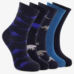 Scapino 5 paar kindersokken met dino's blauw Discount