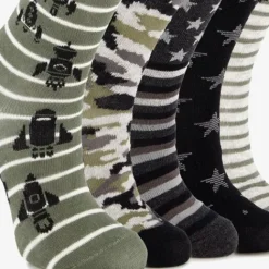Scapino 5 paar kindersokken met print groen Outlet
