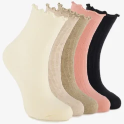 Scapino 5 paar lange kindersokken met kartelrandjes New