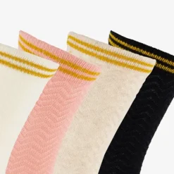 Scapino 5 paar lange kindersokken roze wit zwart New