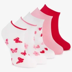 Scapino 5 paar meisjes sneakersokken roze met hartjes Best