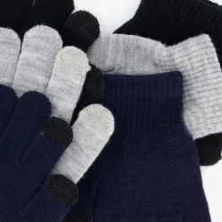 Scapino 3 paar touchscreen handschoenen zwart blauw grijs Best