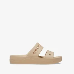 Crocs Baya Platform dames slippers beige Outlet