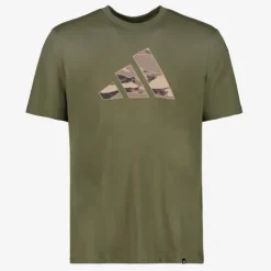 Adidas Camo Logo Grapphic heren sport T-shirt groen New