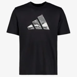Adidas Camo Logo Grapphic heren sport T-shirt zwart New