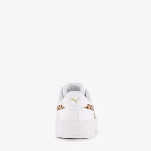 Puma Carina 3.0 meisjes sneakers met panterprint details wit Clearance