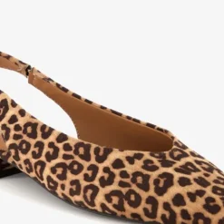 Nova Dame slingbacks met panterprint beige Discount