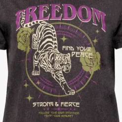 TwoDay Dames acid T-shirt met opdruk zwart Sale