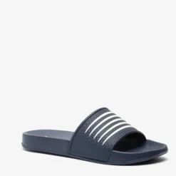 Dutchy Dames badslippers blauw wit Hot