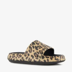 Scapino Dames badslippers met panterprint bruin Best