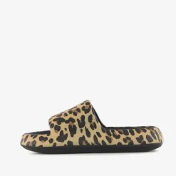 Scapino Dames badslippers met panterprint bruin Best