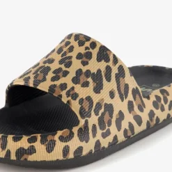 Scapino Dames badslippers met panterprint bruin Best