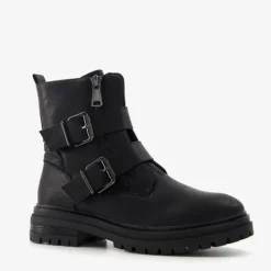Blue Box Dames biker boots met ritsen zwart Best