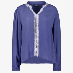 TwoDay Dames blouse met borduursels blauw Hot