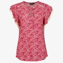 TwoDay Dames blouse met print en glitters rood Sale