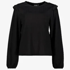 TwoDay Dames blouse met ruches zwart