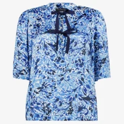 TwoDay Dames blouse met strikjes blauw Online