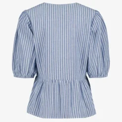 TwoDay Dames blouse met strikjes blauw wit Sale