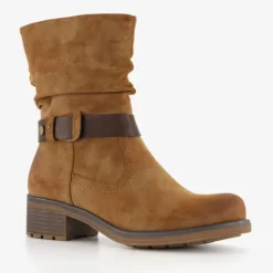 Blue Box Dames boots met lage hak cognac Sale