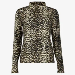 TwoDay Dames coltrui met panterprint bruin beige New