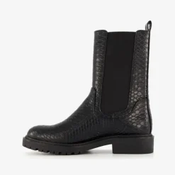 Blue Box Dames croco chelsea boots zwart Best