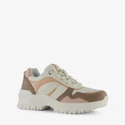 Supercracks Dames dad sneakers beige roze Hot