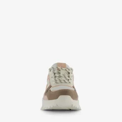 Supercracks Dames dad sneakers beige roze Hot