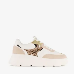 Blue Box Dames dad sneakers beige wit