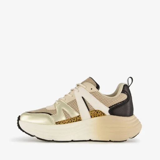Blue Box Dames dad sneakers beige goud New