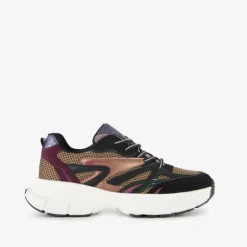 Blue Box Dames dad sneakers met slangenprint zwart Outlet