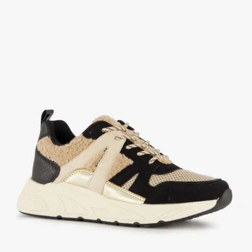 Blue Box Dames dad sneakers met teddy detail Discount