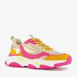 Blue Box Dames dad sneakers roze oranje New