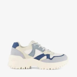 Supercracks Dames dad sneakers wit denim Clearance