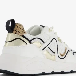 Blue Box Dames dad sneakers wit met gouden details Hot