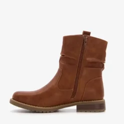 Blue Box Dames enkellaarsjes cognac bruin New