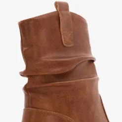 Blue Box Dames enkellaarsjes cognac bruin New