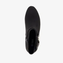 Nova Dames enkellaarsjes met hak zwart Best