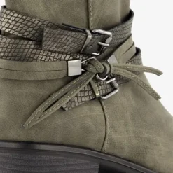 Nova Dames enkellaarsjes met hak grijs New