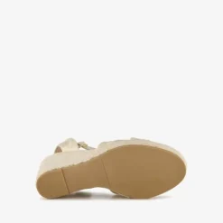 Blue Box Dames espadrilles met hoge sleehak goud New