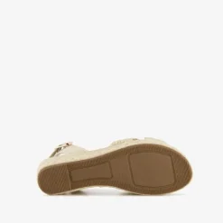 Blue Box Dames espadrilles met sleehak goud New