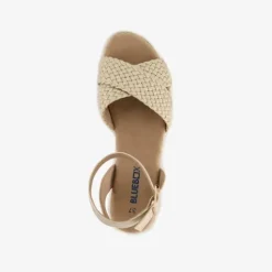 Blue Box Dames espadrilles met sleehak goud New