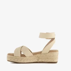 Blue Box Dames espadrilles met sleehak wit beige Clearance