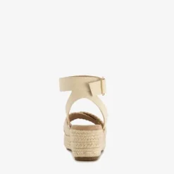 Blue Box Dames espadrilles met sleehak wit beige Clearance