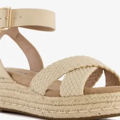Blue Box Dames espadrilles met sleehak wit beige Clearance
