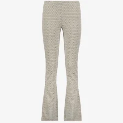 TwoDay Dames flared broek met print beige groen Sale