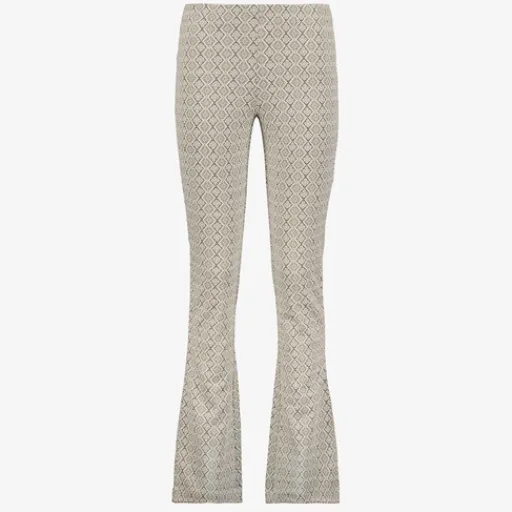 TwoDay Dames flared broek met print beige groen Sale