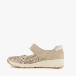 Softline Dames instappers met perforaties beige New