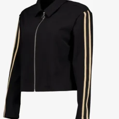 TwoDay Dames jas met beige strepen zwart Online